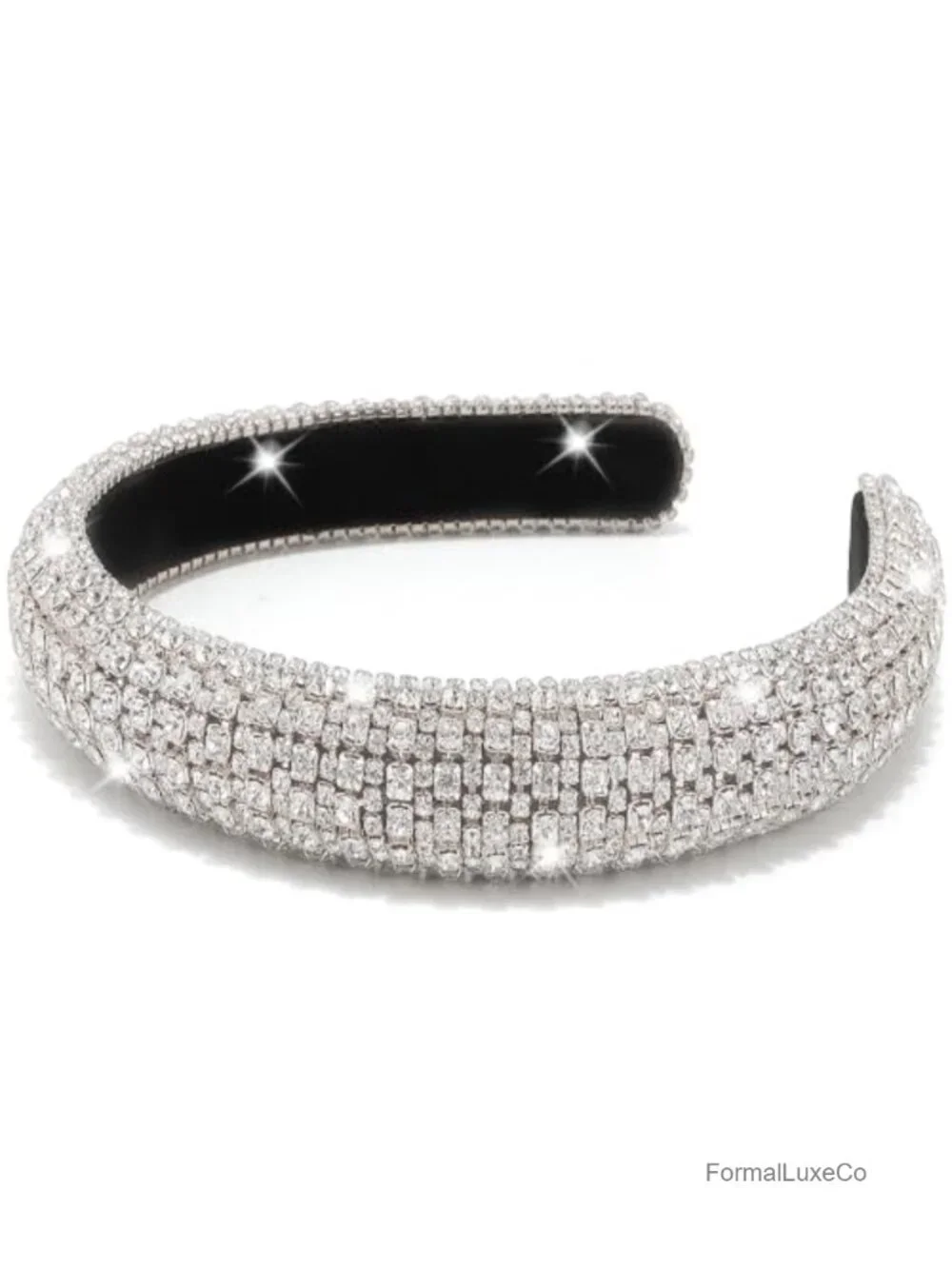 Rhinestone Crystal Headband Bling Padded Hair Accessory Party Glam
